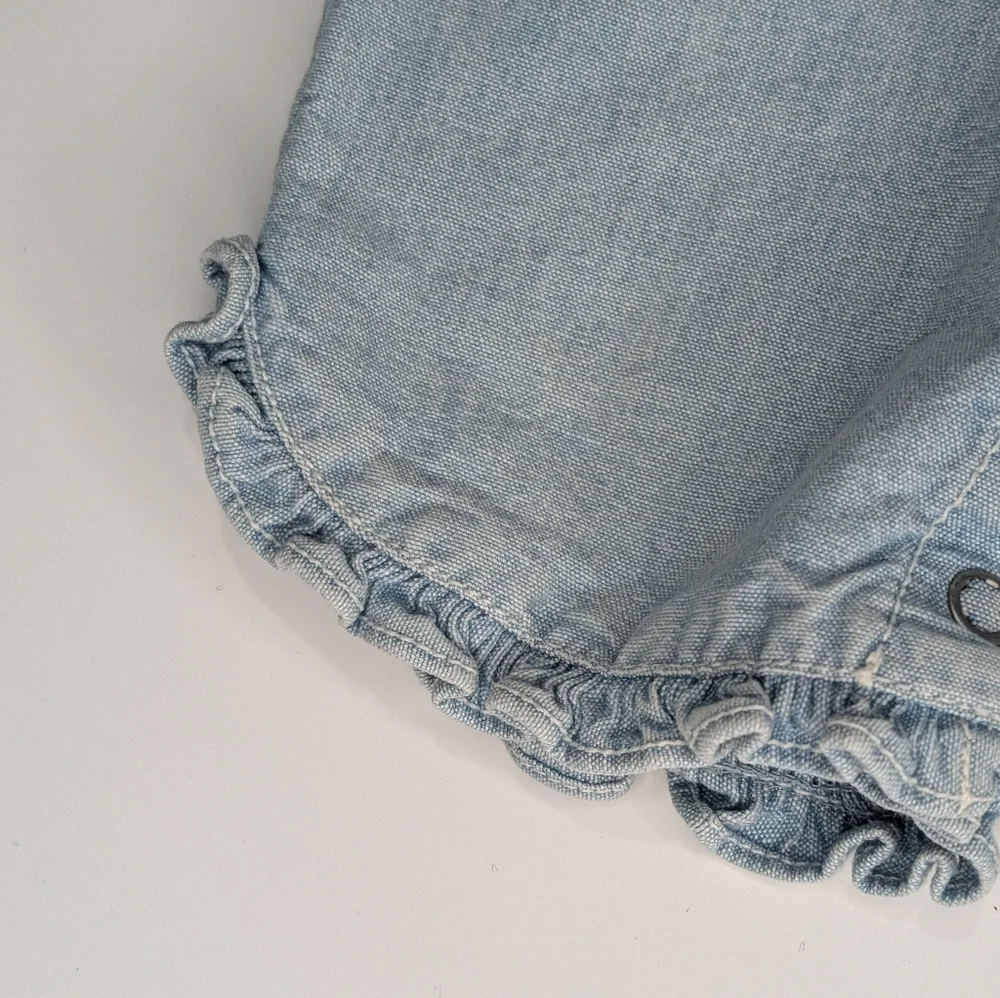 Vintage Tommy Hilfiger Baby Ruffle Denim Shorts | Size 6–12 Months Y2K